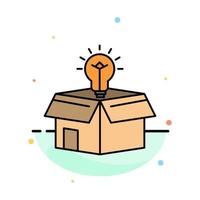 Box Business Idea Solution Bulb Abstract Flat Color Icon Template vector