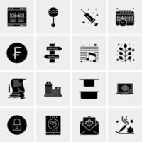 16 iconos de negocios universales vector ilustración de icono creativo para usar en proyectos relacionados con la web y dispositivos móviles