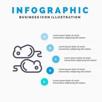 Closing Testing Test Closing Test Line icon with 5 steps presentation infographics Background vector