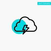 Power Cloud Nature Spring Sun turquoise highlight circle point Vector icon