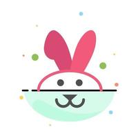 Bunny Easter Rabbit Abstract Flat Color Icon Template vector