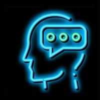 Typing Message And Man Silhouette Mind neon glow icon illustration vector