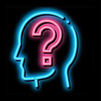 Question Mark In Man Silhouette Mind neon glow icon illustration vector