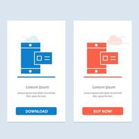 Mobile Online Chalk Profile  Blue and Red Download and Buy Now web Widget Card Template vector