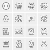 16 Universal Business Icons Vector Creative Icon Illustration to use in web and Mobile Related project