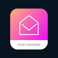 Business Mail Message Open Mobile App Button Android and IOS Line Version vector