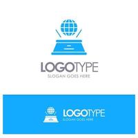 World Hologram Imagination Presentation Blue Solid Logo with place for tagline vector