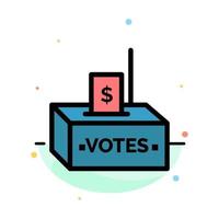 Bribe Corruption Election Influence Money Abstract Flat Color Icon Template vector