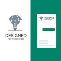 ideas protegidas idea de defensa de derechos de autor diseño de logotipo gris patentado y plantilla de tarjeta de visita vector