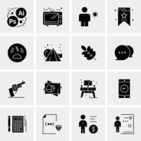 16 iconos de negocios universales vector ilustración de icono creativo para usar en proyectos relacionados con la web y dispositivos móviles