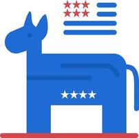 burro símbolo político americano color plano icono vector icono banner plantilla