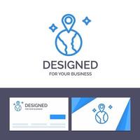 Creative Business Card and Logo template World Map Location Vector Illustration