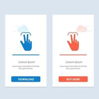 Gestures Hand Mobile Touch Tab  Blue and Red Download and Buy Now web Widget Card Template vector