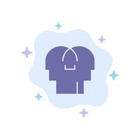 Empathy Feelings Mind Head Blue Icon on Abstract Cloud Background vector