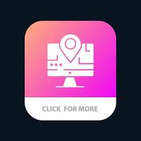 diseño de icono de aplicación móvil de educación de ubicación de mapa de computadora vector