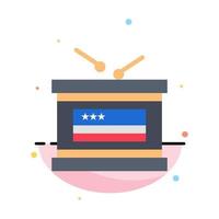 Drum Holiday Independence Independence Day Abstract Flat Color Icon Template vector