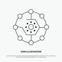 Computing Computing Share Connectivity Network Share Vector Line Icon