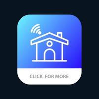 Wifi Service Signal House Mobile App Button Android and IOS Line Version vector