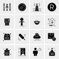 16 iconos de negocios universales vector ilustración de icono creativo para usar en proyectos relacionados con la web y dispositivos móviles