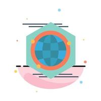 Globe Polygon Space Idea Abstract Flat Color Icon Template vector