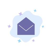 Business Mail Message Open Blue Icon on Abstract Cloud Background vector