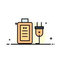 Battery Charge Plug Education  Business Flat Line Filled Icon Vector Banner Template