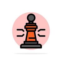 Chess Game Player King Poker Abstract Circle Background Flat color Icon vector