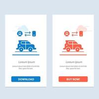 Car Transport Man Technology  Blue and Red Download and Buy Now web Widget Card Template vector