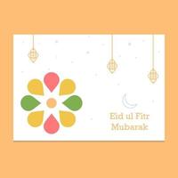 ilustración de tarjeta de felicitación de eid mubarak vector