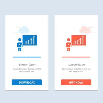 Graph Business Chart Efforts Success  Blue and Red Download and Buy Now web Widget Card Template vector