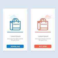 Bag Handbag Shopping Shop  Blue and Red Download and Buy Now web Widget Card Template vector