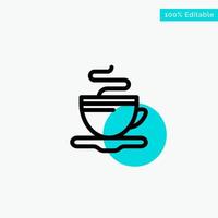 Tea Cup Coffee Hotel turquoise highlight circle point Vector icon