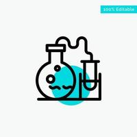 Tube Flask Lab Science turquoise highlight circle point Vector icon