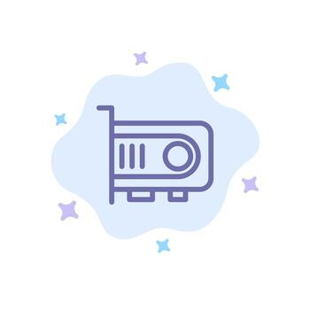 icono azul de la computadora de la tecnología de energía informática en el fondo abstracto de la nube vector