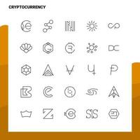 Set of Cryptocurrency Line Icon set 25 Icons Vector Minimalism Style Design Black Icons Set Linear pictogram pack