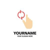 Finger Hand Refresh Gesture Business Logo Template Flat Color vector