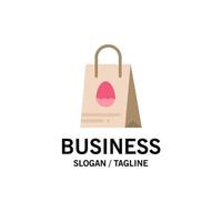 Shopping Bag Bag Easter Egg Business Logo Template Flat Color vector