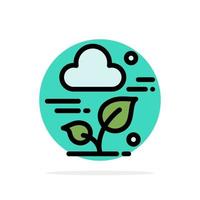Plant Cloud Leaf Technology Abstract Circle Background Flat color Icon vector