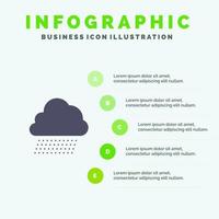 Sky Rain Cloud Nature Spring Solid Icon Infographics 5 Steps Presentation Background vector