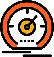 Gauge Dashboard Meter Speed Speedometer  Flat Color Icon Vector icon banner Template