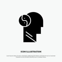 Sag Brian Head Mind solid Glyph Icon vector