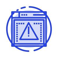 error de codificación informática línea punteada azul icono de línea vector