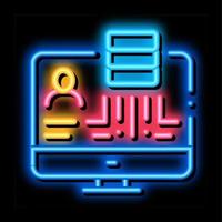 data policy neon glow icon illustration vector