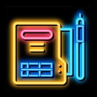 document policy neon glow icon illustration vector