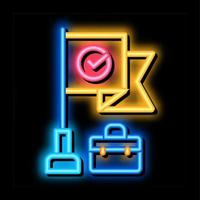 quality policy neon glow icon illustration vector