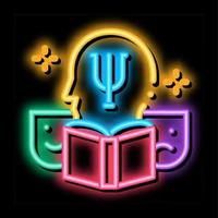 psychology researcher neon glow icon illustration vector