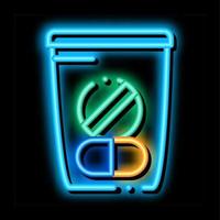 Medicine Bag Supplements neon glow icon illustration vector