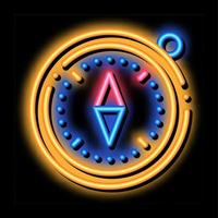 Compass Alpinism Course Detector Tool neon glow icon illustration vector