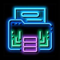 digital machine learning neon glow icon illustration vector