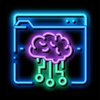 digital ai machine learning neon glow icon illustration vector